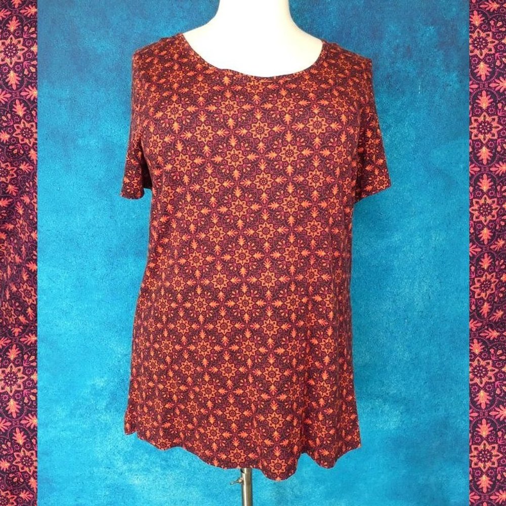 LulaRoe Orange Black Classic Tee 3XL